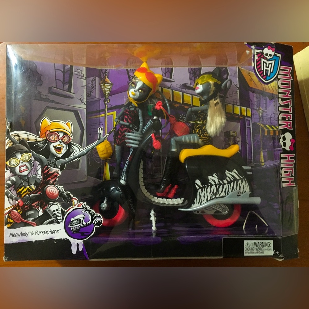 MONSTER HIGH SCOOTER WHEELIN WERECATS Meowlody Purrsephone Doll 2014